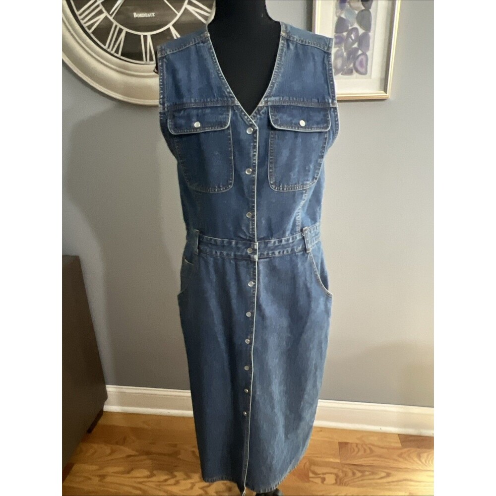 Bill Blass | Jeans Denim | Maxi Dress | Sleeveless | Y2K